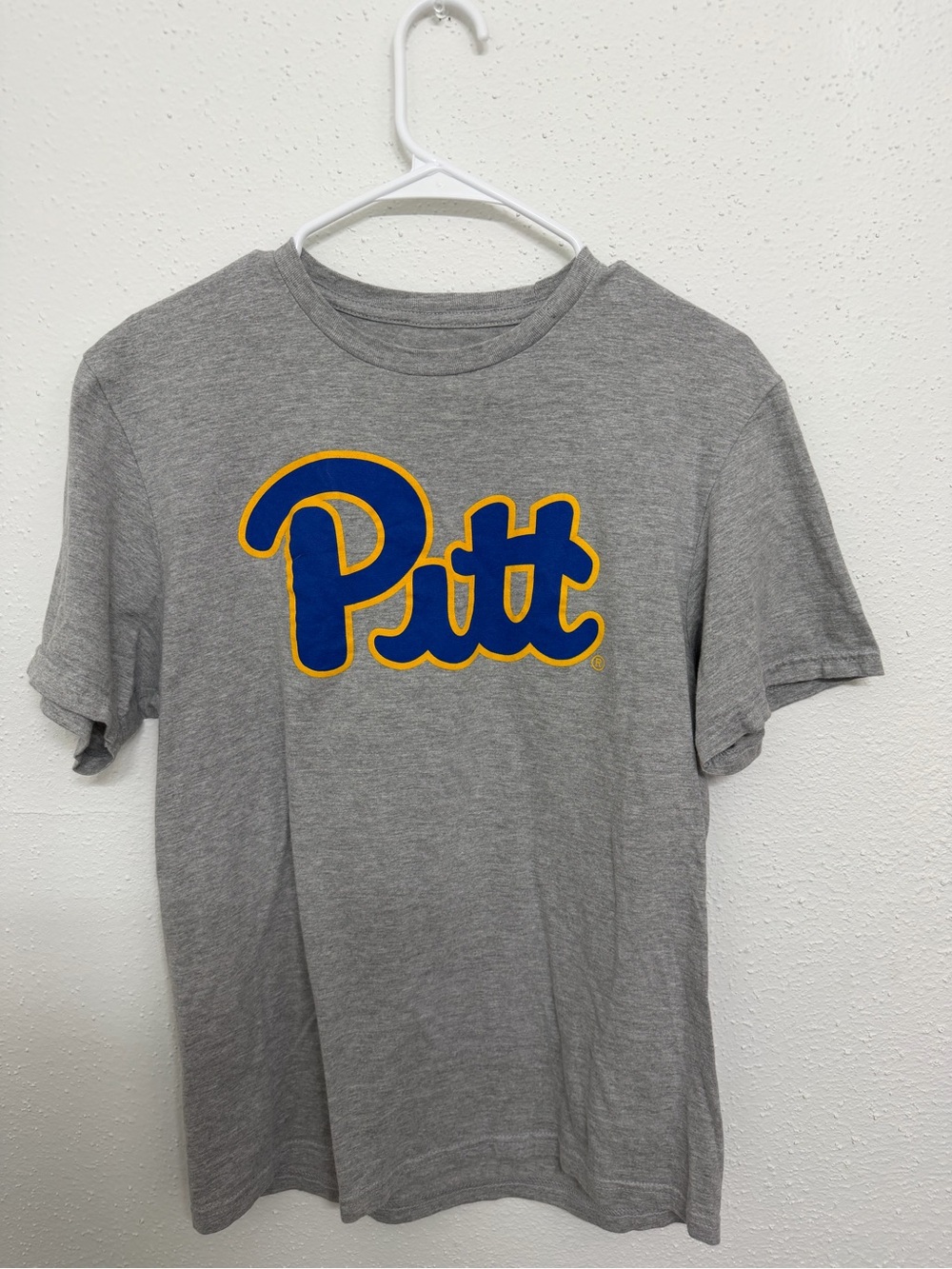 Pitt Grey Graphic Tee with Blue & Gold Logo